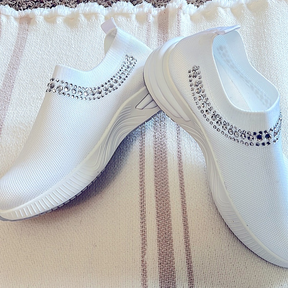 White with a little extra sparkle sneakers!